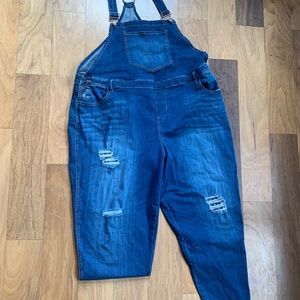 Lane Bryant Front Button Denim Overalls size 20